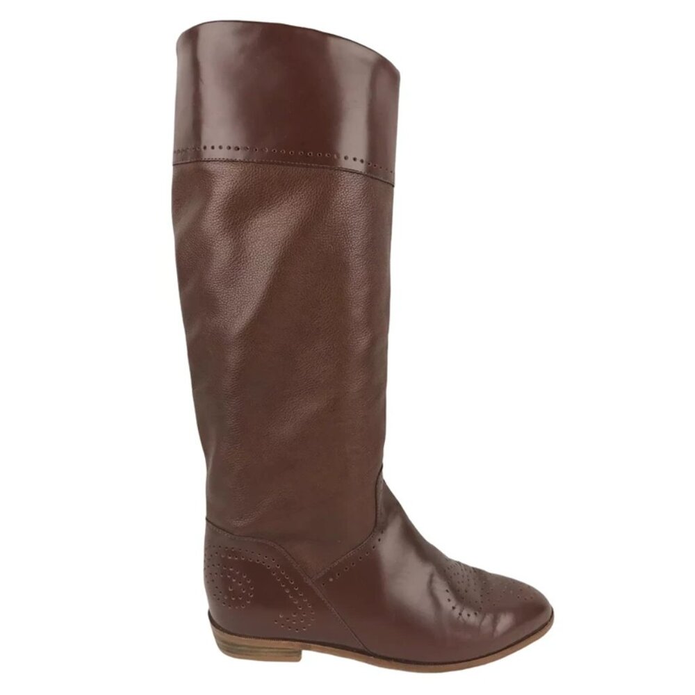 Maine Woods Womens Whip Brown Knee High Almond Toe Western Boots‎ Size Us 7